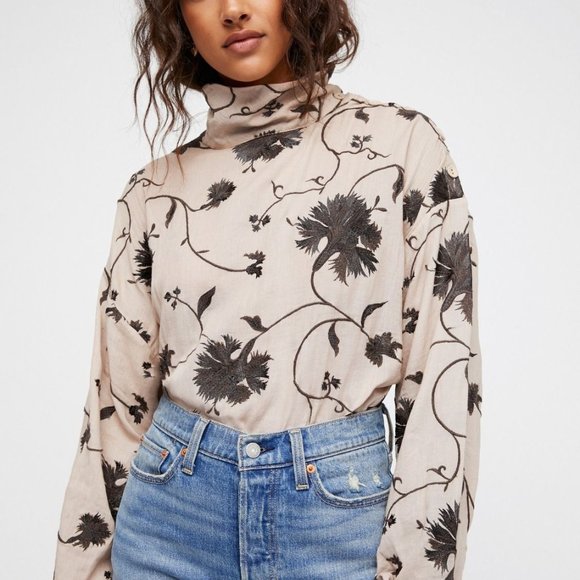 FREE PEOPLE Mirabella Embroidered Top, Petal Combo, XS - Picture 2 of 16